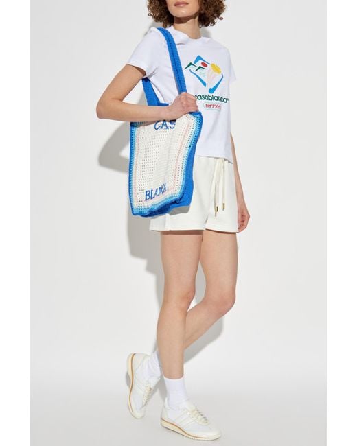 Casablanca White Logo Shorts