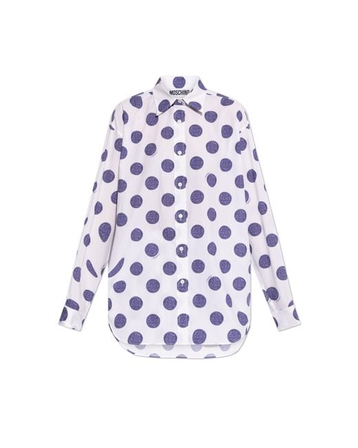 Moschino White Polka Dot Patterned Shirt