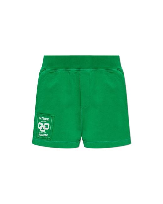 DSquared² Green Shorts With Logo