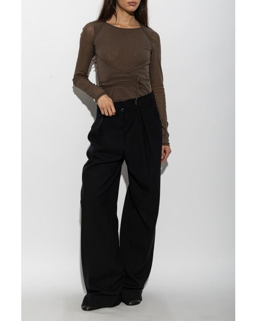 Lemaire Brown Top With A Waist Tie