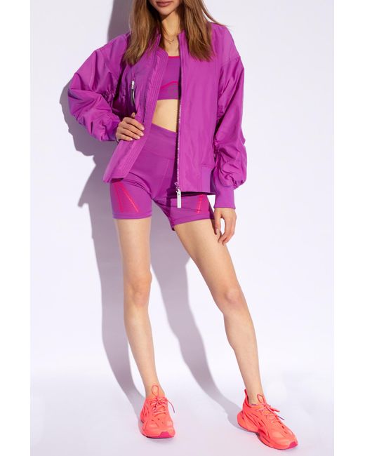 Adidas By Stella McCartney Pink Cropped Leggings With Logo