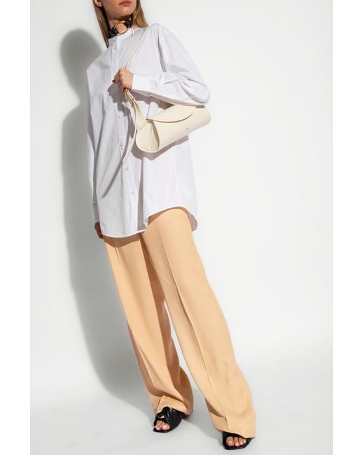 Jil Sander White Wide Leg Trousers