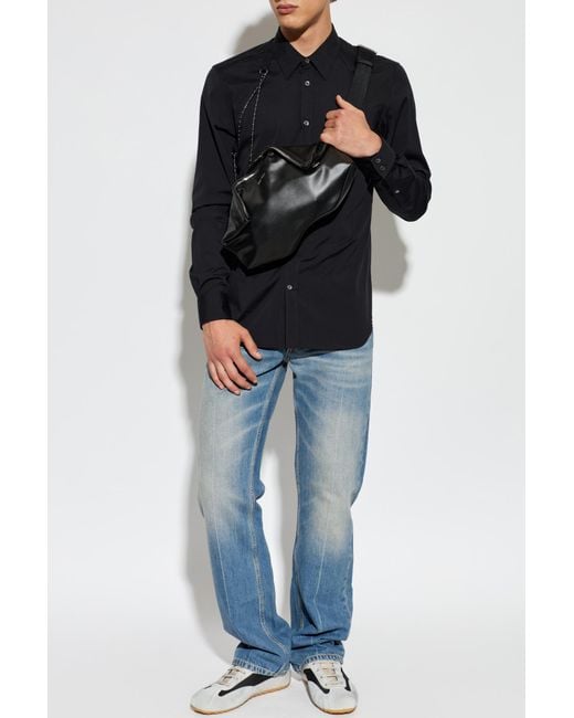 McQueen Blue Shirt With Detachable Chain for men