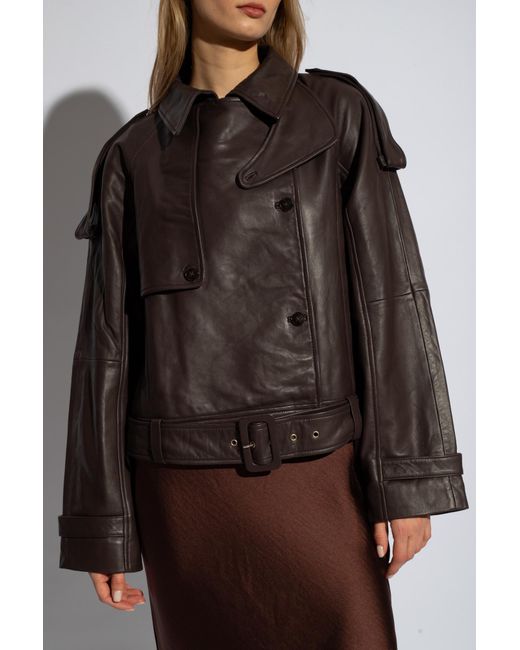 Herskind Brown Leather Jacket 'luelle',