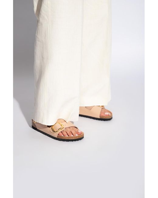 Birkenstock White 'milano Big Buckle' Sandals,
