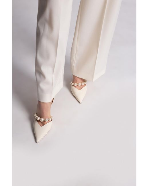 Jimmy Choo White 'Aurelie' Patent Leather Pumps