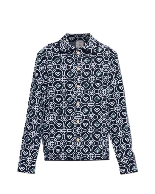 Casablanca Blue Monogram Cardigan for men