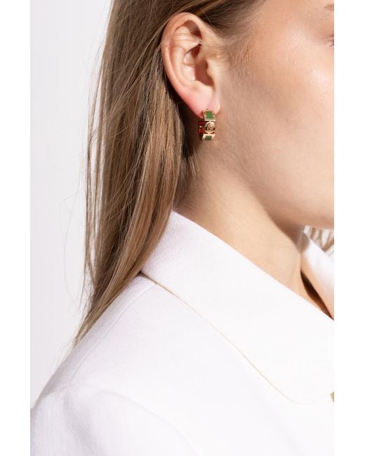 Versace Metallic Brass Earrings