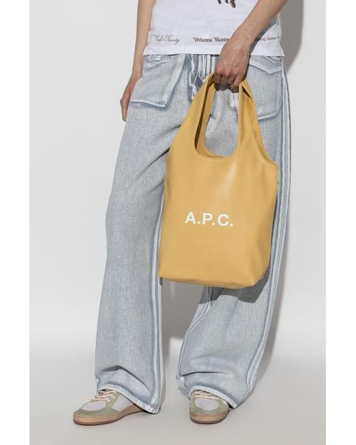 A.P.C. Yellow 'Ninon Small' Shopper Bag