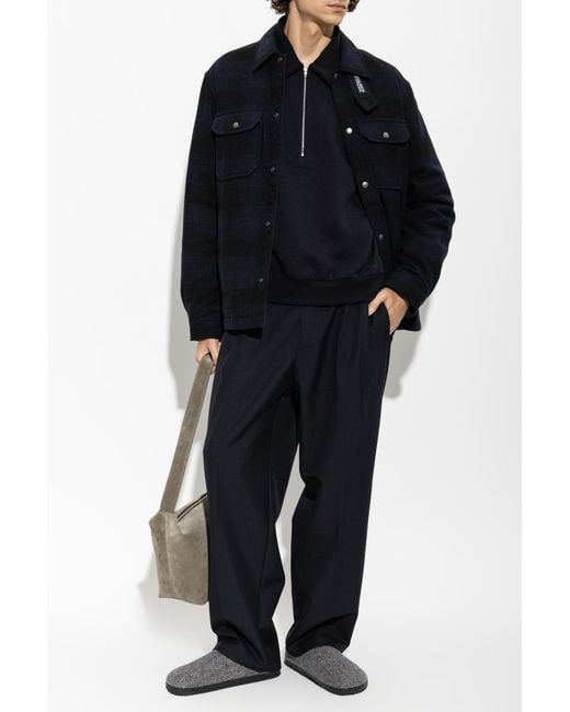 Woolrich Blue Wool Jacket for men