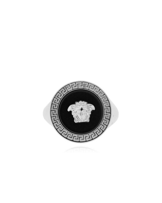 Versace Black Brass Ring for men