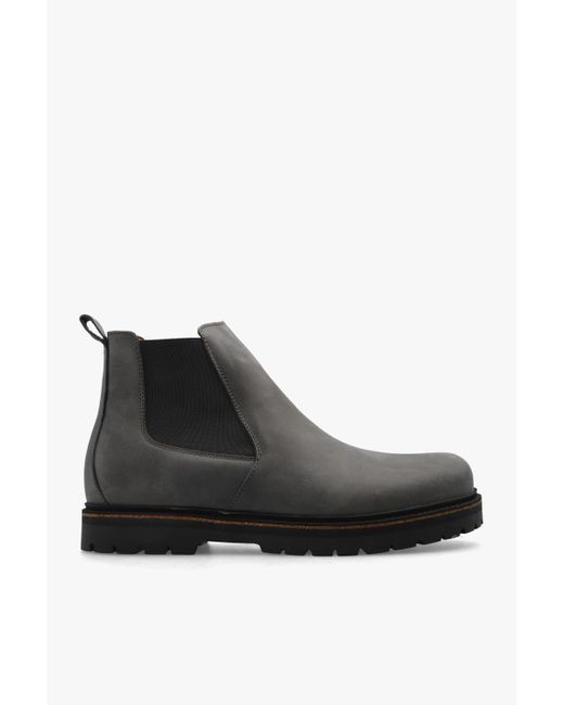 Birkenstock Leather 'stalon Ii' Chelsea Boots in Grey (Gray) for Men | Lyst