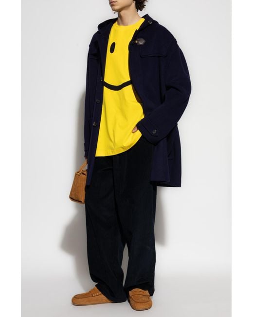 Moschino Blue Wool Coat for men