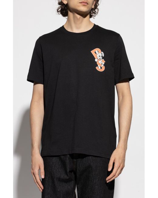 Paul Smith Black T-Shirt With Colorful Print for men