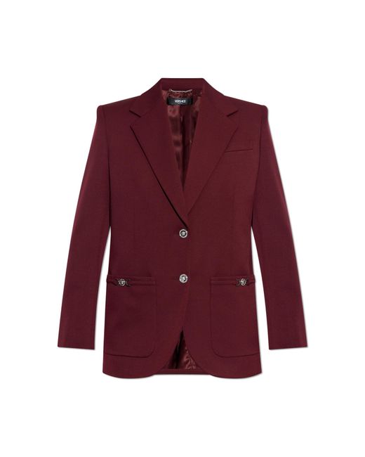 Versace Red Blazer With Appliqués On The Pockets
