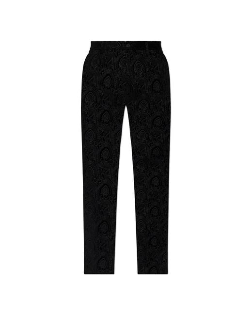 Etro Black Velvet Trousers for men