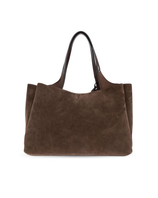 Tod's Black Suede Shopper Bag