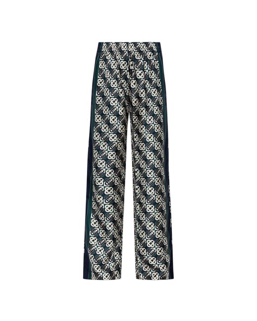 Casablanca Multicolor Silk Trousers With Monogram