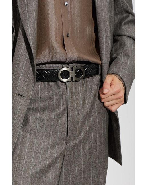 Ferragamo Black Double-Sided Belt for men