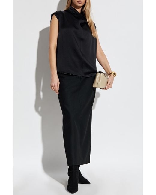 Totême  Black Top With Stand-up Collar,