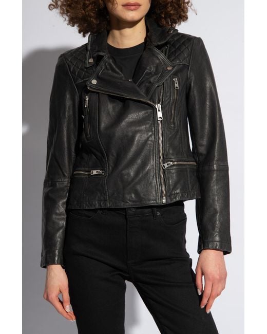 AllSaints Black 'cargo' Leather Jacket,