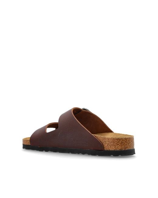 Birkenstock Brown Slides "Arizona Wire Buckle" for men