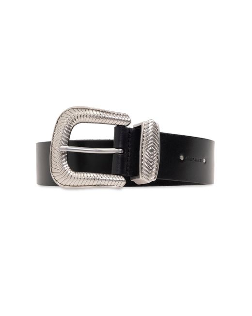 AllSaints Black Leather Belt By , '