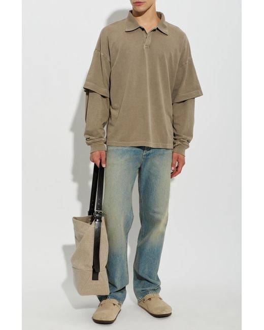 Agolde Natural Long-Sleeve Polo for men