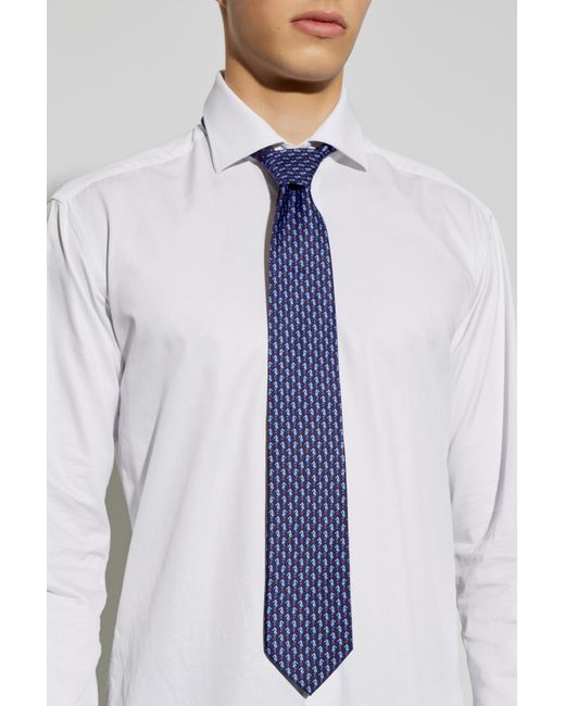 Ferragamo Blue Silk Tie for men