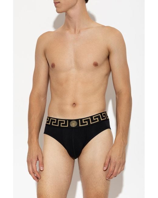 Versace Black 2-Pack Of Cotton Briefs for men