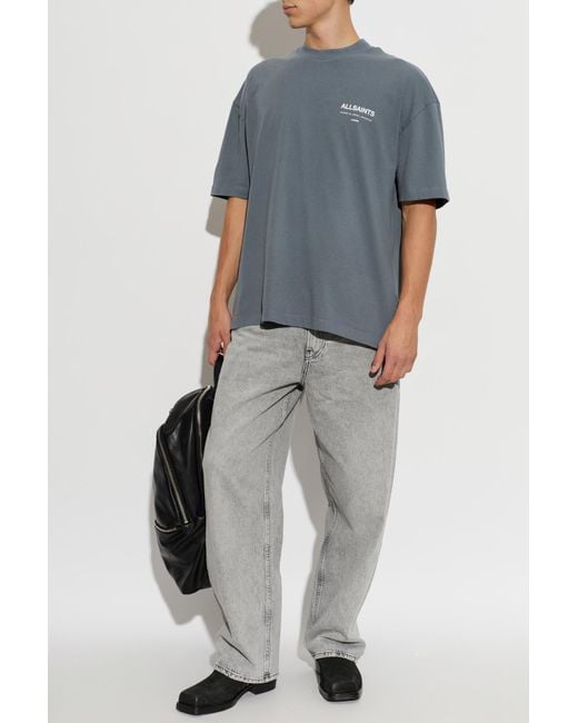 AllSaints Blue T-Shirt "Backstage" for men