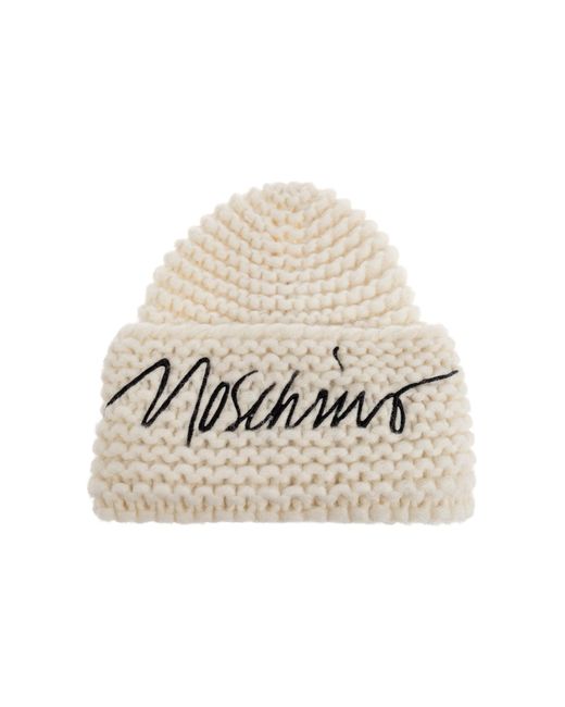 Moschino Natural Cap With Embroidered Logo