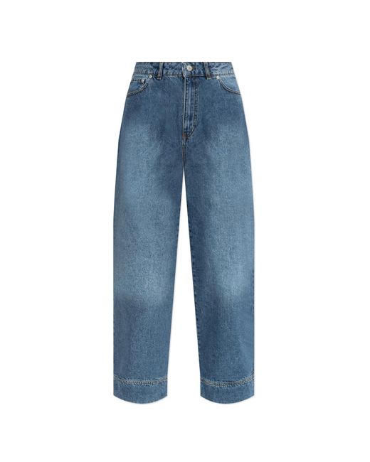 Officine Generale Blue Jeans With Logo