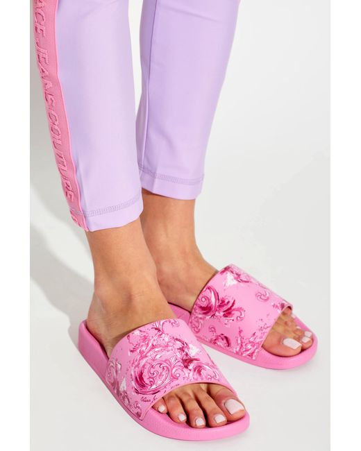 Versace Jeans Couture Pink Rubber Flip-Flops
