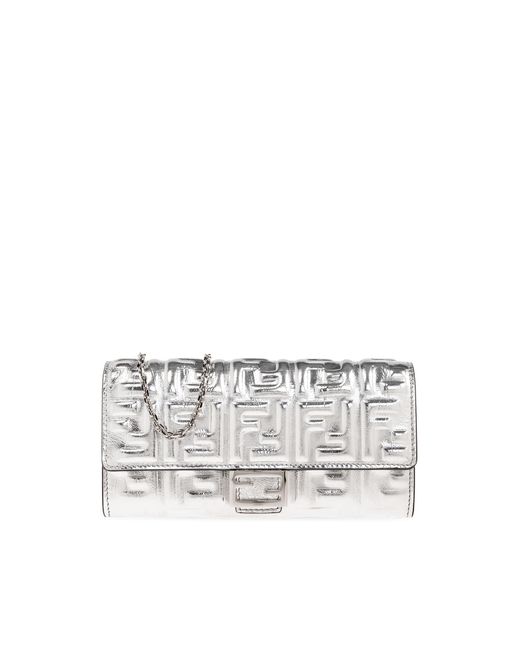Fendi Metallic 'baguette' Wallet On Chain,