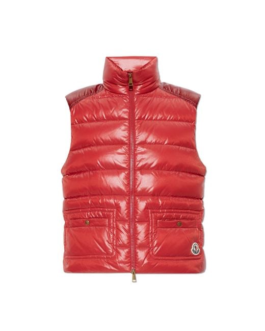 Moncler Red Quilted Vest "Frelon"