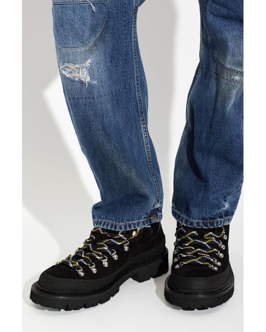 DSquared² Black Suede Shoes With Logo for men