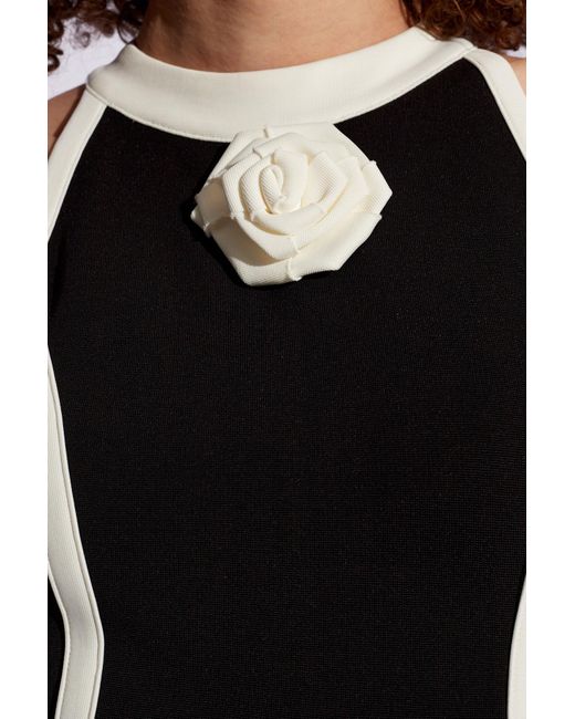 Balmain Black Dress With A Rose-Shaped Appliqué, '