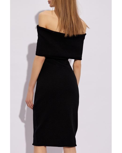 Bottega Veneta Black Off-Shoulder Dress