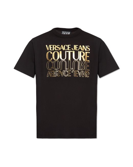 Versace Jeans Couture T-shirt With Logo in Black | Lyst