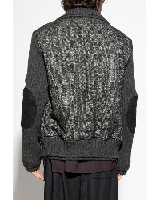 Dolce & Gabbana Black Jacket With A Herringbone Pattern for men