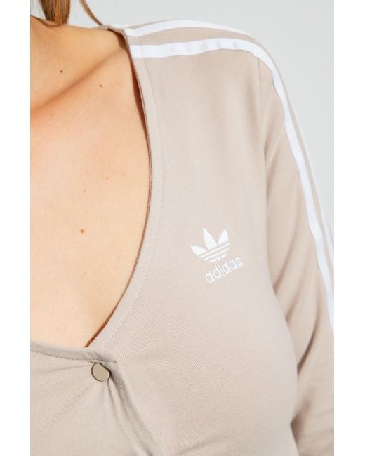 Adidas Originals White Cropped Top With Logo