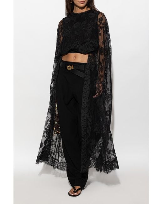 Zimmermann Black Lace Top With Asymmetric Cut