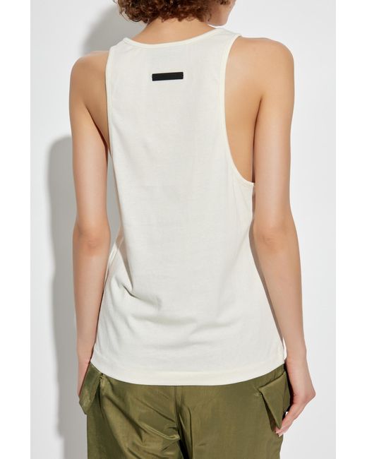 Fear Of God White Logo Patch Cotton Tank Top