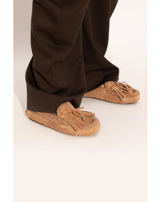 Jimmy Choo Brown Suede Loafers 'Manon'