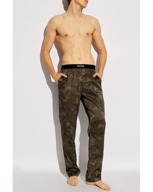 Tom Ford Green Silk Pyjama Bottoms for men