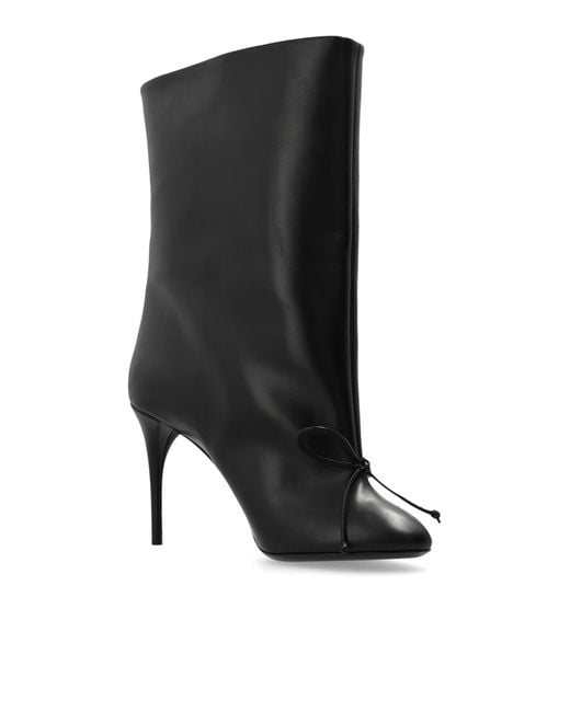Alaïa Black Leather Ankle Boots