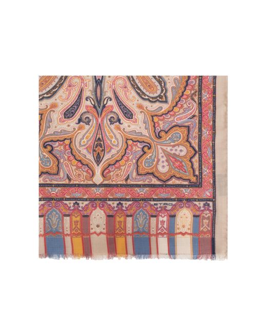 Etro Pink Scarf With Pattern