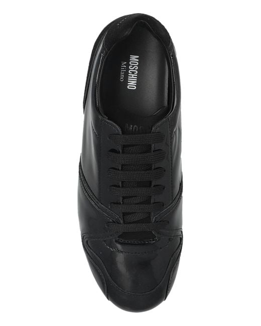Moschino Black Patent Leather Sports Shoes