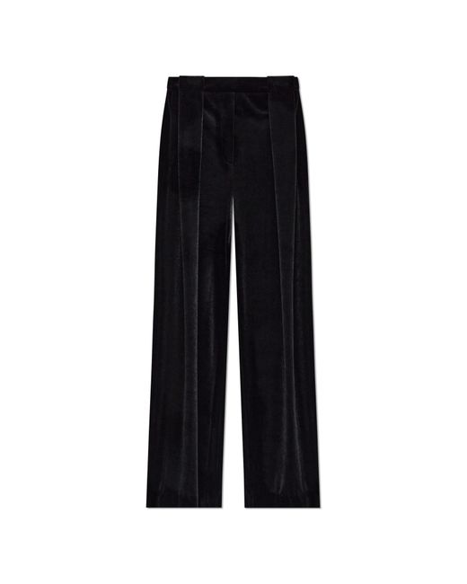 Balmain Black Velvet Trousers With Front Darts